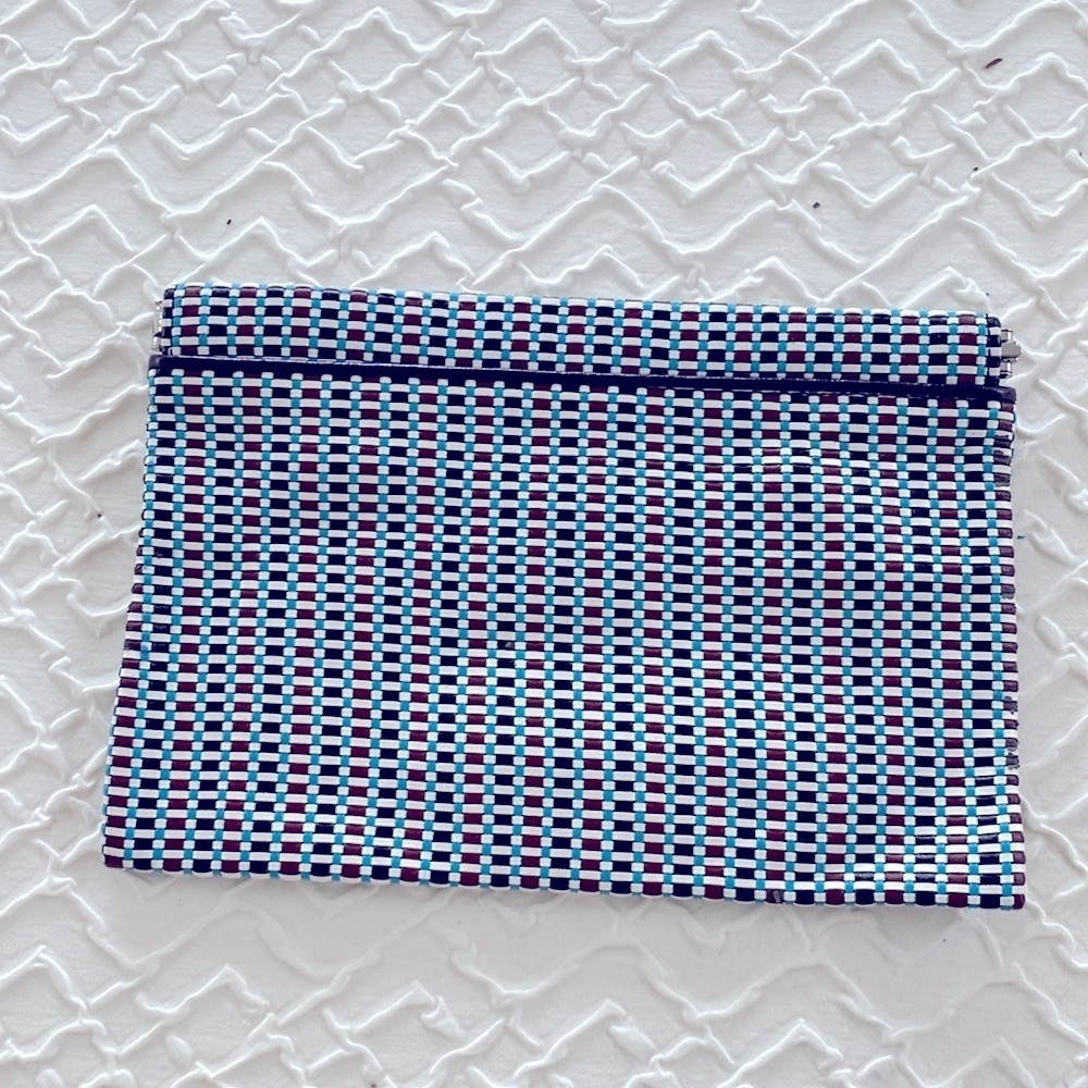 Bimba y Lola Clutch Bag Aqua Teal Black and White Check NWOT - Picture 4 of 9